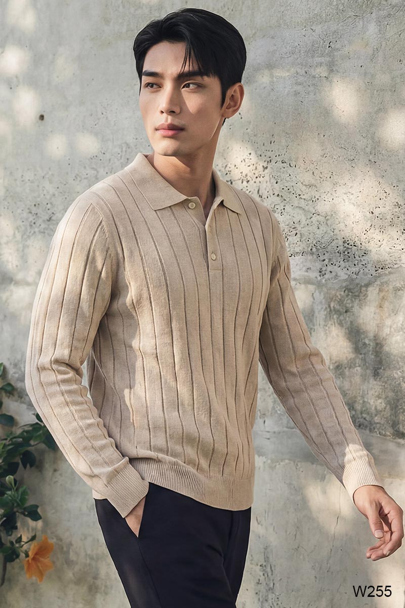 Áo len polo nam Santino màu ghi | W255